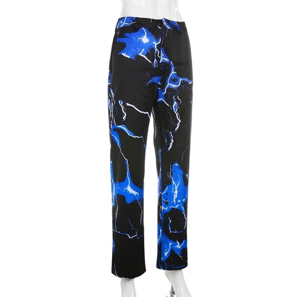 Blue lightning pants baggy joggers wide cargo - Picture 5 of 6